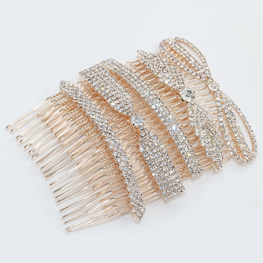 Rhinestone Long Bow Hair Comb
